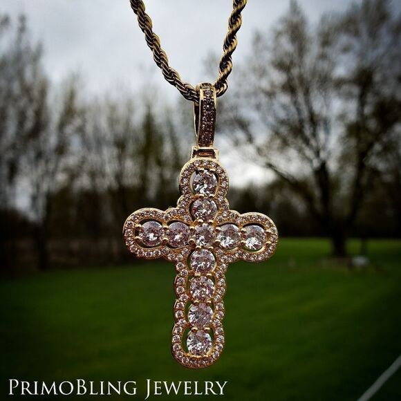 Outlined Cross Necklace  - Picture 3 of 4